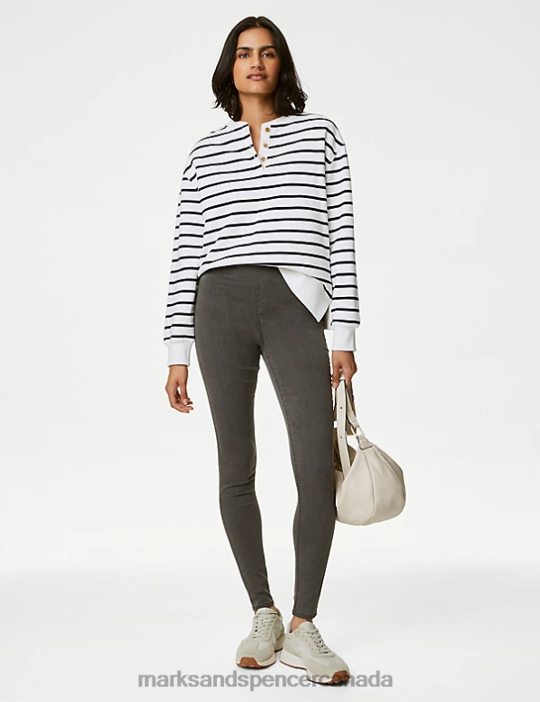 Marks and Spencer sale - Women Charcoal Mix Clothing Marks & Spencer High Waisted Jeggings 20VTD63