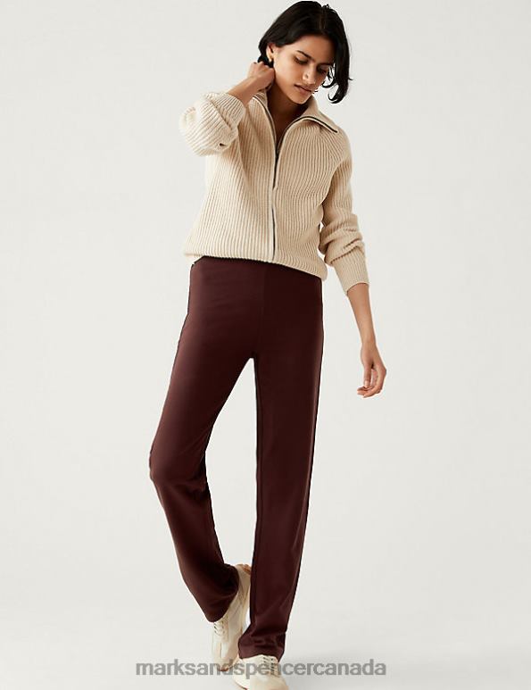 Marks and Spencer near me - Women Dark Burgundy Clothing Marks & Spencer Cotton Rich Straight Leg Joggers 20VTD1305