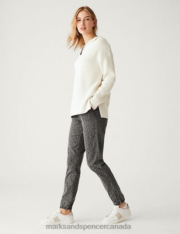 Marks and Spencer sale - Women Grey Mix Clothing Marks & Spencer Cotton Rich Slim Fit Joggers 20VTD756