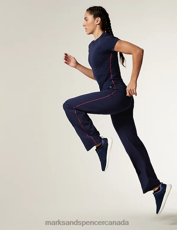 Marks and Spencer sale - Women Navy Clothing Marks & Spencer Cotton Rich Side Stripe Joggers 20VTD2872