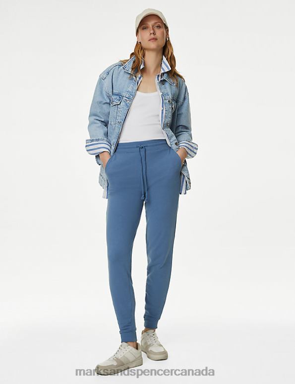 Marks and Spencer Canada - Women Ocean Clothing Marks & Spencer The Cotton Rich Cuffed Joggers 20VTD1771