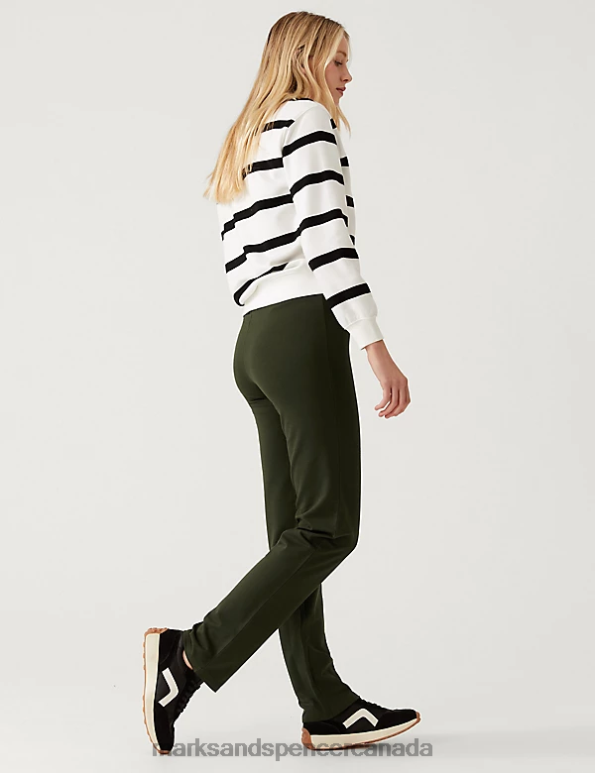 Marks and Spencer sale - Women Pine Green Clothing Marks & Spencer Cotton Rich Straight Leg Joggers 20VTD1306