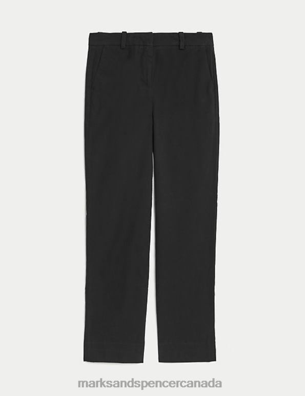 Marks and Spencer sale - Women Black Clothing Marks & Spencer Cotton Rich Straight Leg Chinos 20VTD775