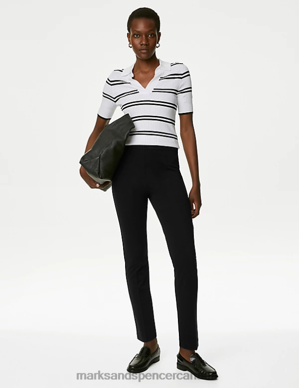 Marks and Spencer sale - Women Black Clothing Marks & Spencer Jersey Slim Fit Ankle Grazer Trousers 20VTD1924