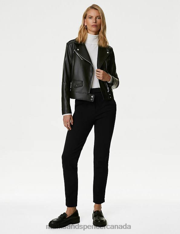 Marks and Spencer Canada - Women Black Clothing Marks & Spencer Jersey Slim Fit Ankle Grazer Trousers 20VTD3222