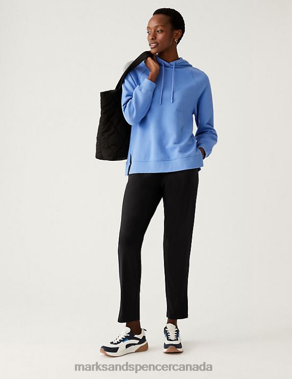 Women Black Clothing Marks & Spencer Jersey Tapered Ankle Grazer Trousers 20VTD540 - Marks and Spencer Canada locations