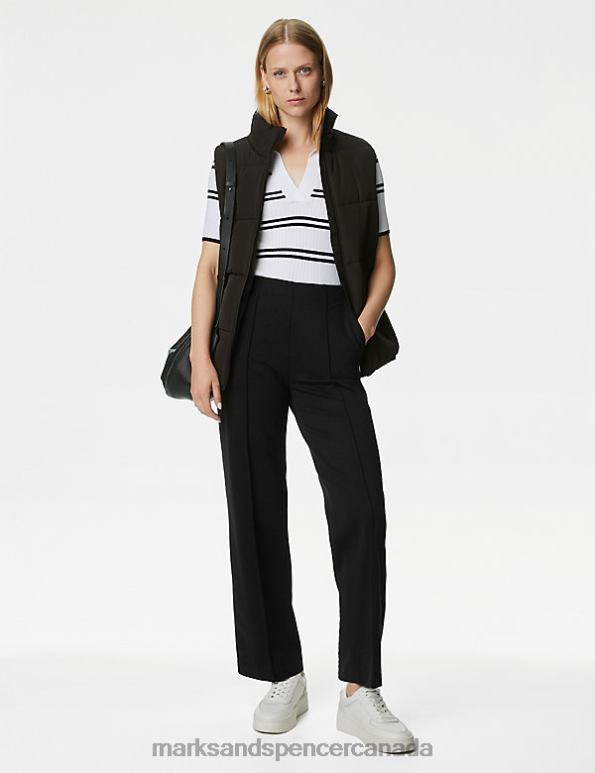 Marks and Spencer near me - Women Black Clothing Marks & Spencer Twill Straight Leg Ankle Grazer Trousers 20VTD227