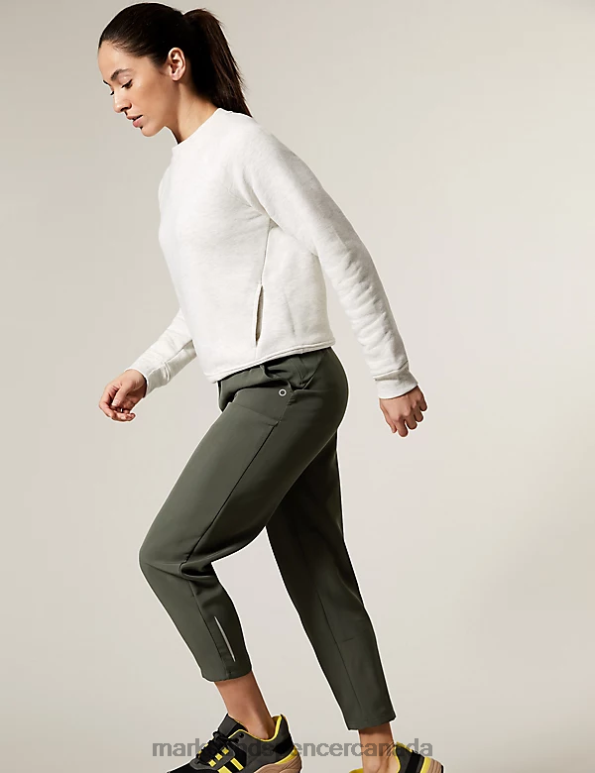 Marks and Spencer sale - Women Dark Olive Clothing Marks & Spencer Stormwear High Waisted Walking Trousers 20VTD3132