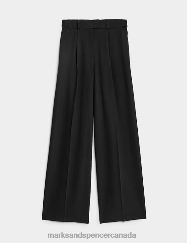 Marks and Spencer near me - Women Mocha Clothing Marks & Spencer Pleat Front Relaxed Wide Leg Trousers 20VTD3131