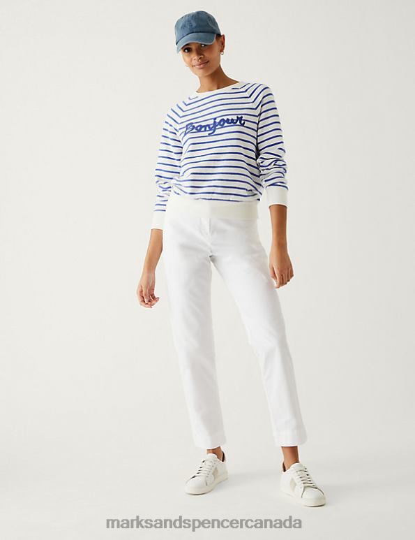 Marks and Spencer near me - Women Soft White Clothing Marks & Spencer Cotton Rich Tapered Chinos 20VTD857