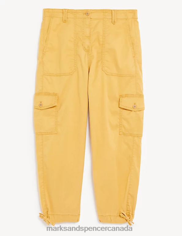 Marks and Spencer near me - Women Yellow Clothing Marks & Spencer Lyocell Rich Cargo Cropped Trousers 20VTD948