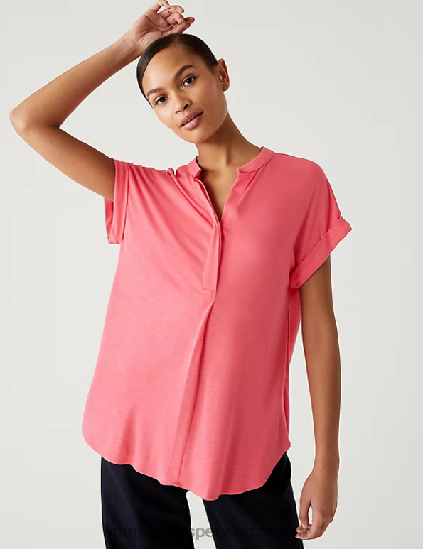 Marks and Spencer sale - Women Medium Pink Clothing Marks & Spencer Jersey Regular Fit Top 20VTD1509