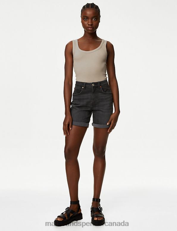 Women Black Clothing Marks & Spencer Denim Boyfriend Shorts 20VTD1786 - Marks and Spencer outlet