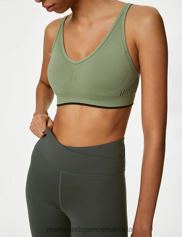 Women Dark Olive Clothing Marks & Spencer Go Balance High Waisted Yoga Shorts 20VTD2606 - Marks and Spencer Canada locations