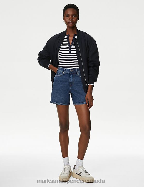 Women Medium Indigo Clothing Marks & Spencer Denim Shorts 20VTD3100 - Marks and Spencer outlet