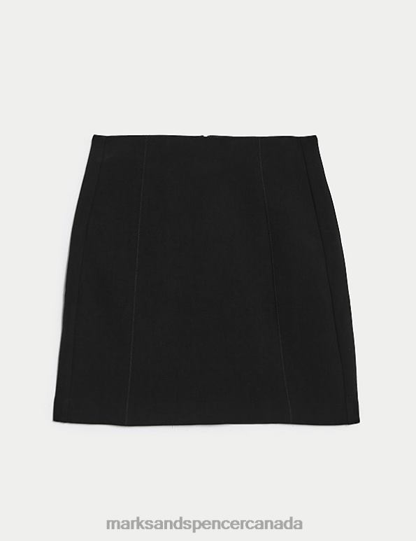 Marks and Spencer Canada - Women Black Clothing Marks & Spencer Crepe Seam Detail Mini A-Line Skirt 20VTD1537