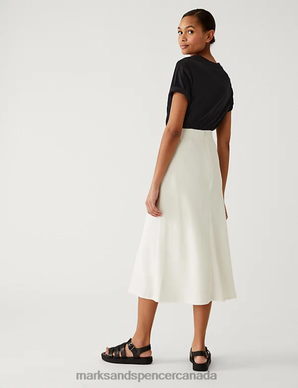 Women Ivory Clothing Marks & Spencer Satin Crepe Midaxi Circle Skirt 20VTD1390 - Marks and Spencer Canada locations