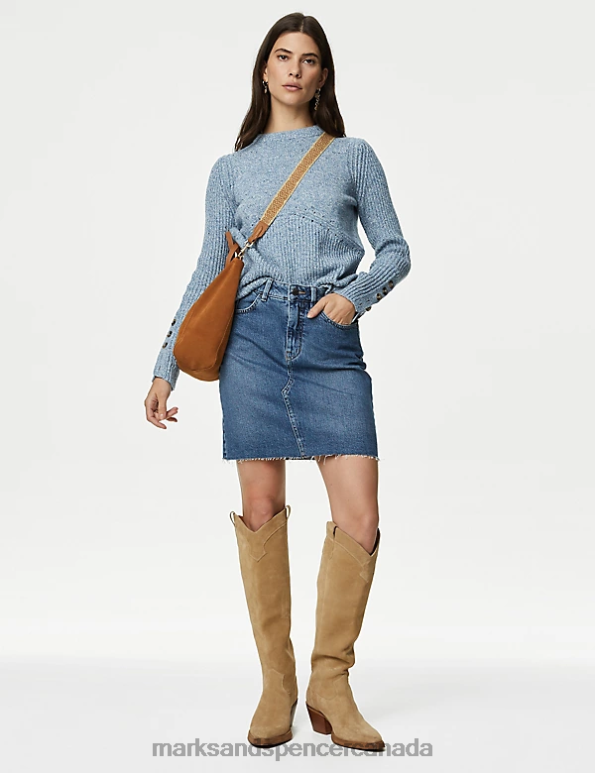 Marks and Spencer near me - Women Medium Indigo Clothing Marks & Spencer Denim Mini Skirt 20VTD269