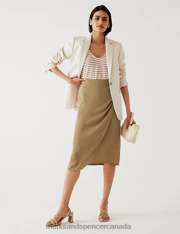 Women Spice Clothing Marks & Spencer Satin Midaxi Wrap Skirt 20VTD2603 - Marks and Spencer Canada locations