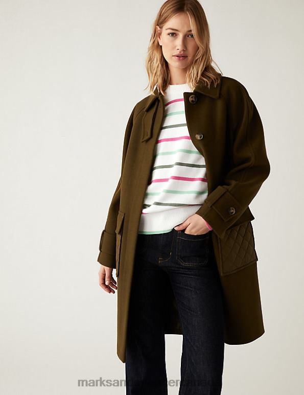 Marks and Spencer sale - Women Green Mix Clothing Marks & Spencer Cotton Rich Striped Crew Neck Jumper 20VTD2304