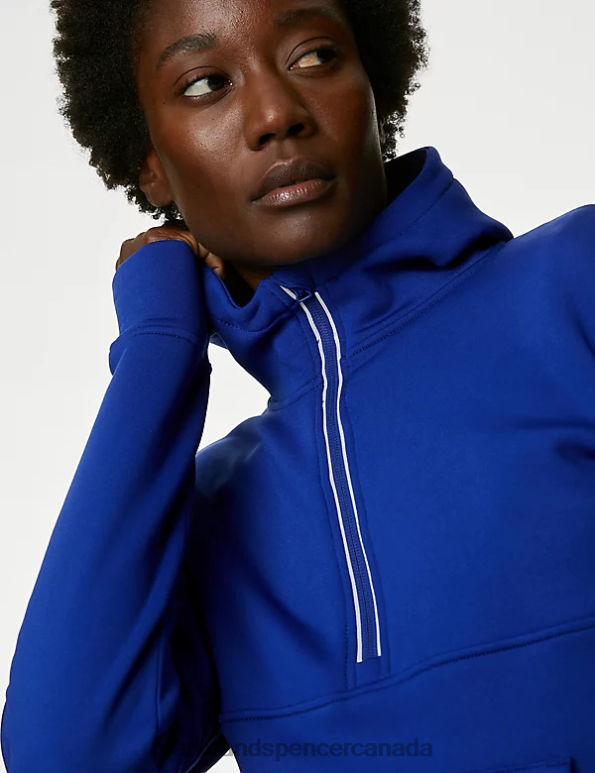 Marks and Spencer near me - Women Cobalt Clothing Marks & Spencer Ultraheat Half Zip Relaxed Hoodie 20VTD1544