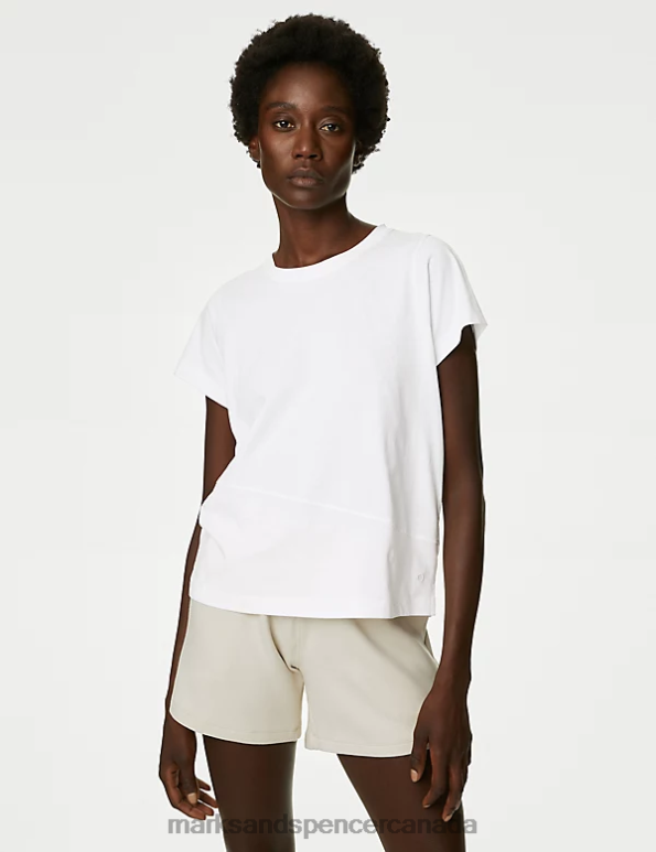 Women White Clothing Marks & Spencer Pure Cotton Relaxed T-Shirt 20VTD245 - Marks and Spencer online