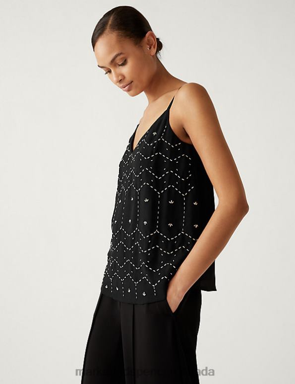 Women Black Clothing Marks & Spencer Embellished Cami Top 20VTD2213 - Marks and Spencer online