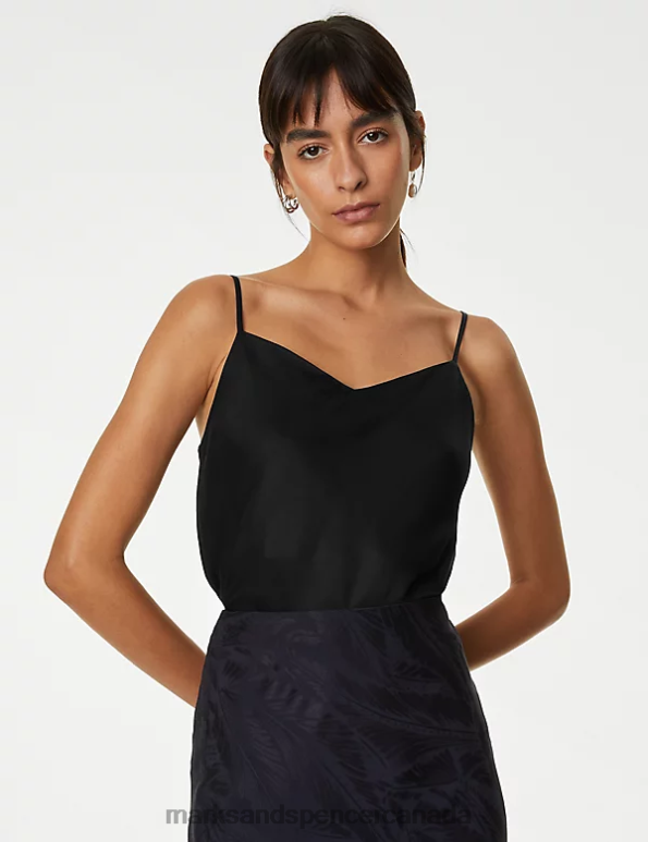 Marks and Spencer sale - Women Black Clothing Marks & Spencer Satin Cami Top 20VTD2287