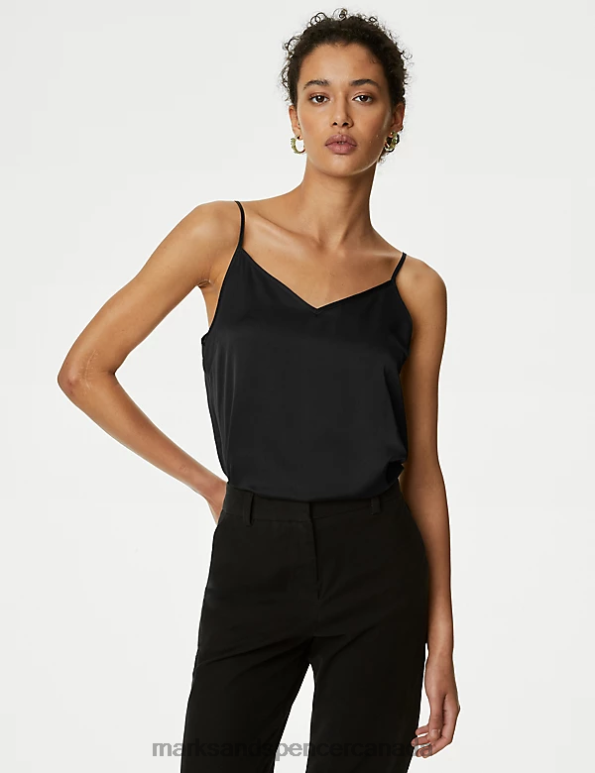 Marks and Spencer sale - Women Black Clothing Marks & Spencer Satin Cami Top 20VTD798