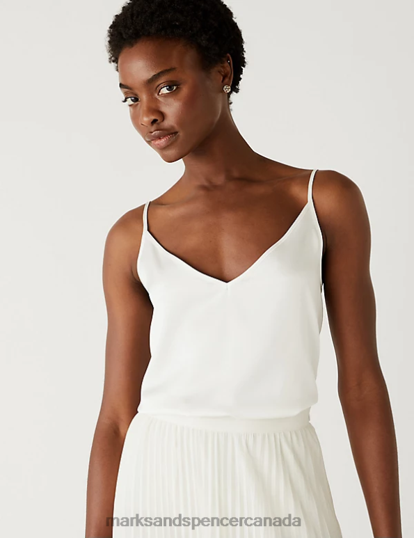 Marks and Spencer sale - Women Ivory Clothing Marks & Spencer Satin Cami Top 20VTD3261