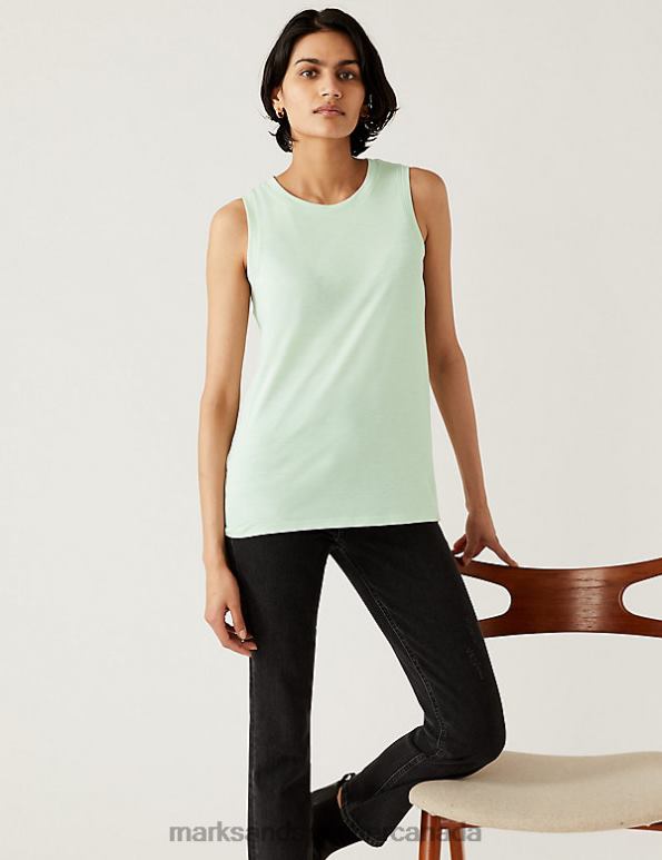 Marks and Spencer near me - Women Light Mint Clothing Marks & Spencer Relaxed Vest Top 20VTD2472