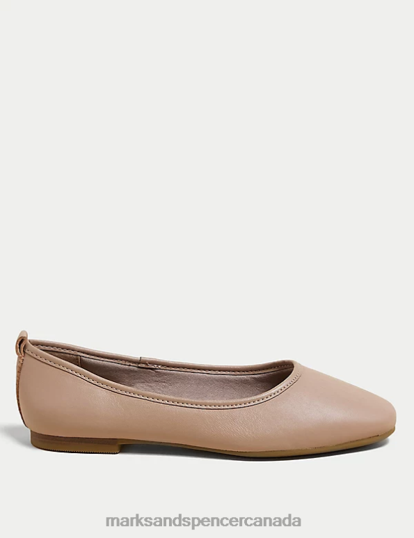 Marks and Spencer Canada - Women Opaline Footwear Marks & Spencer Leather Ballet Pumps 20VTD913