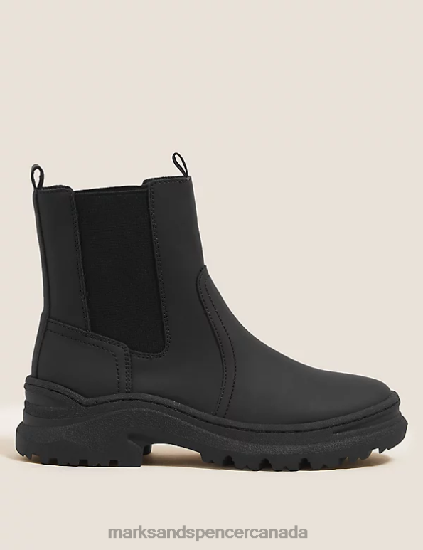 Women Black Footwear Marks & Spencer Chunky Chelsea Ankle Boots 20VTD1582 - Marks and Spencer outlet