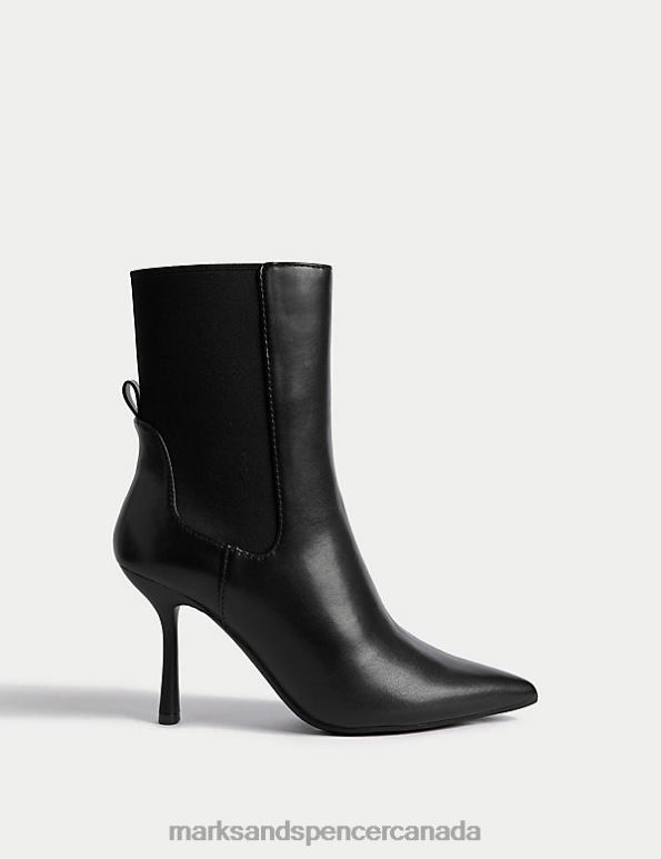 Women Black Footwear Marks & Spencer Stiletto Heel Pointed Ankle Boots 20VTD3005 - Marks and Spencer online