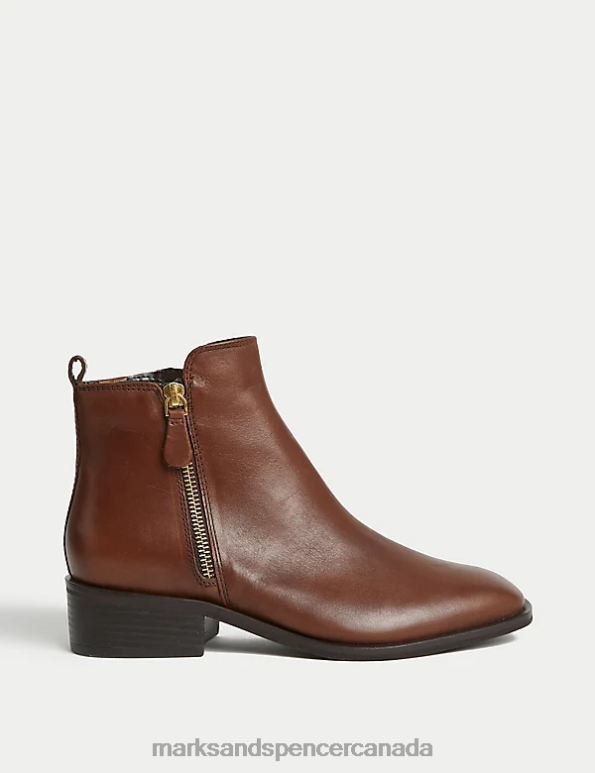 Women Chocolate Footwear Marks & Spencer Leather Ankle Boots 20VTD1468 - Marks and Spencer online