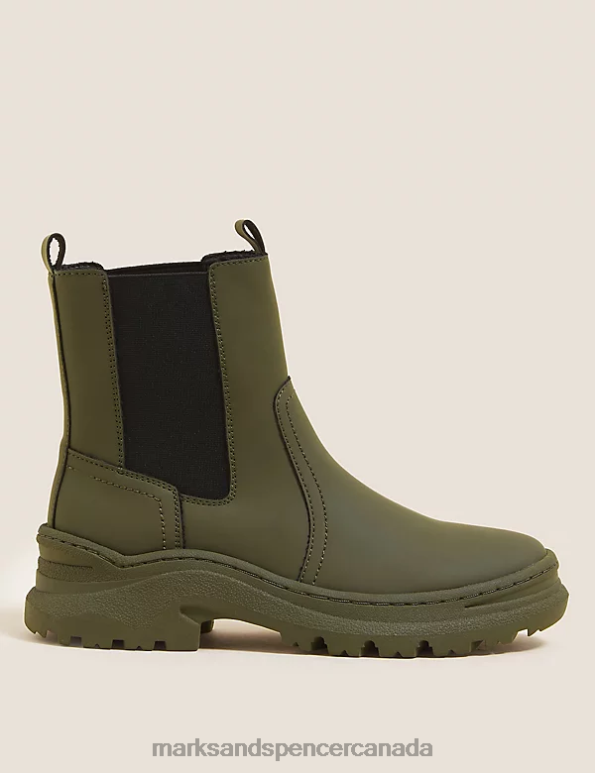 Marks and Spencer near me - Women Khaki Footwear Marks & Spencer Chunky Chelsea Ankle Boots 20VTD1246