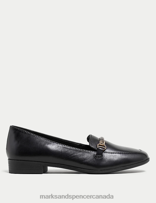 Marks and Spencer near me - Women Black Footwear Marks & Spencer Leather Flat Loafers 20VTD970