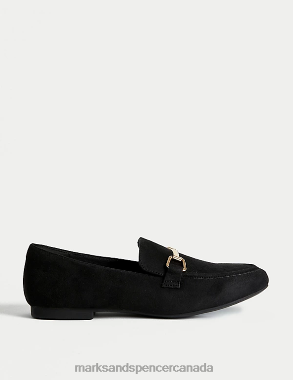 Women Black Footwear Marks & Spencer Trim Detail Slip On Flat Loafers 20VTD3120 - Marks and Spencer online