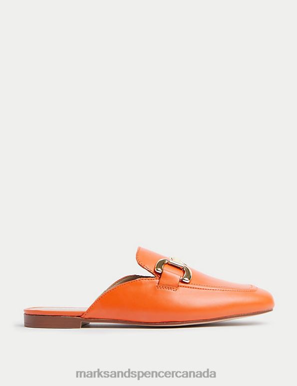 Women Tangerine Footwear Marks & Spencer Leather Flat Loafers 20VTD1773 - Marks and Spencer online