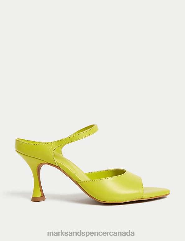 Marks and Spencer near me - Women Apple Footwear Marks & Spencer Leather Ankle Strap Stiletto Heel Mules 20VTD2077