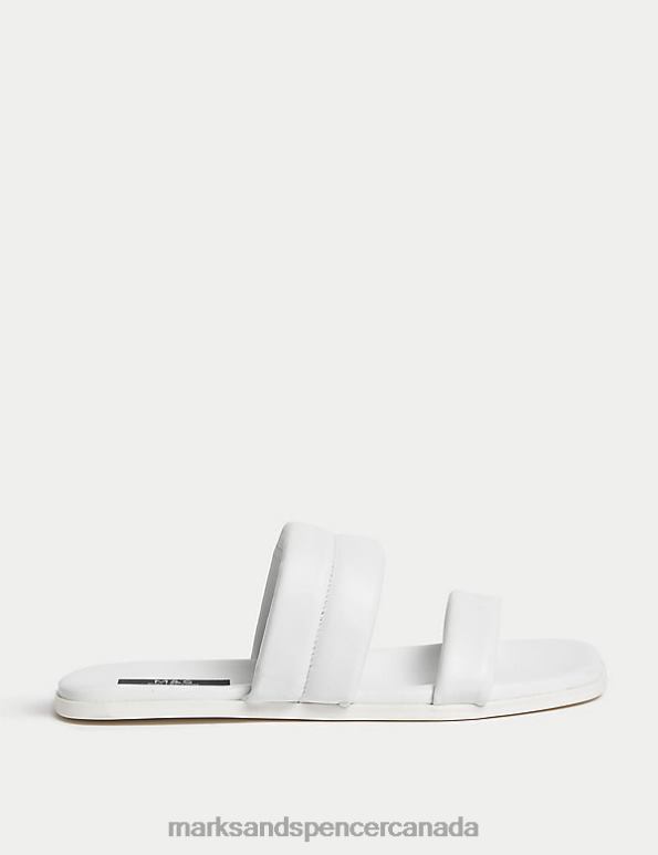 Marks and Spencer Canada - Women White Mix Footwear Marks & Spencer Padded Flat Mules 20VTD2003