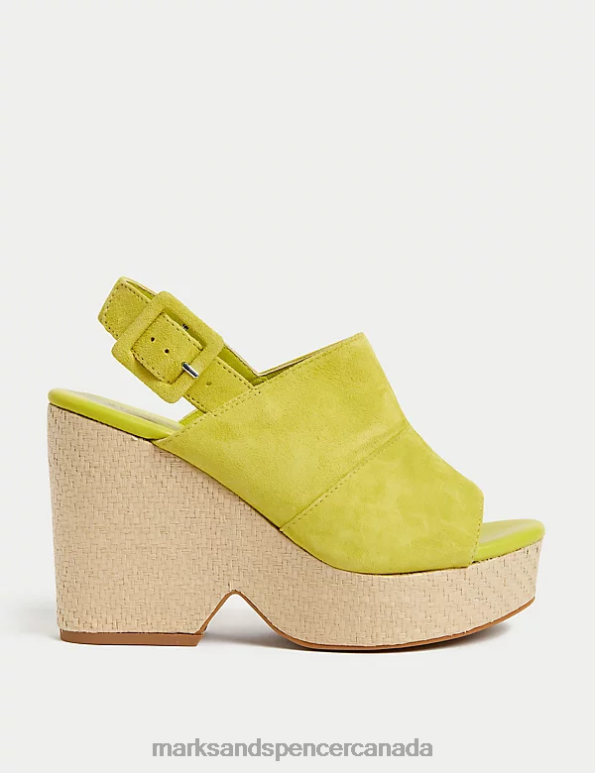 Women Apple Footwear Marks & Spencer Suede Buckle Wedge Platform Sandals 20VTD1321 - Marks and Spencer online