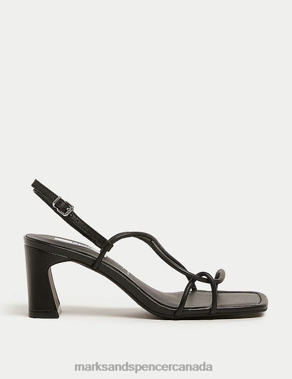 Marks and Spencer near me - Women Black Footwear Marks & Spencer Leather Strappy Statement Sandals 20VTD1734