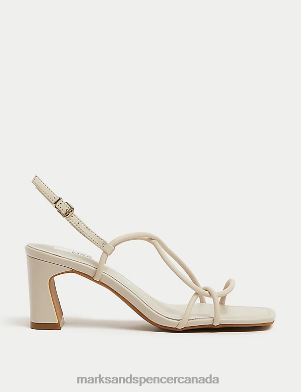 Women Ivory Footwear Marks & Spencer Leather Strappy Statement Sandals 20VTD1417 - Marks and Spencer Canada locations