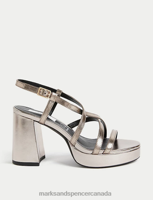 Marks and Spencer sale - Women Metallic Footwear Marks & Spencer Strappy Platform Sandals 20VTD2838