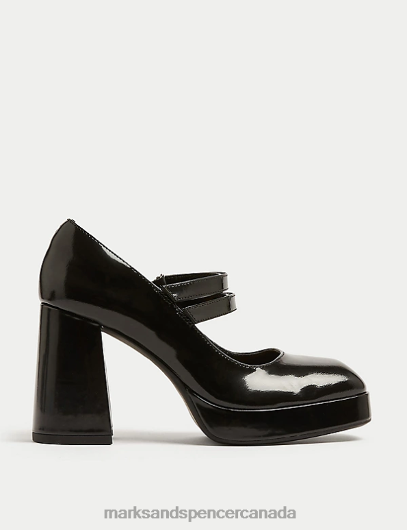 Marks and Spencer Canada - Women Black Footwear Marks & Spencer Leather Patent Platform Court Shoes 20VTD1401