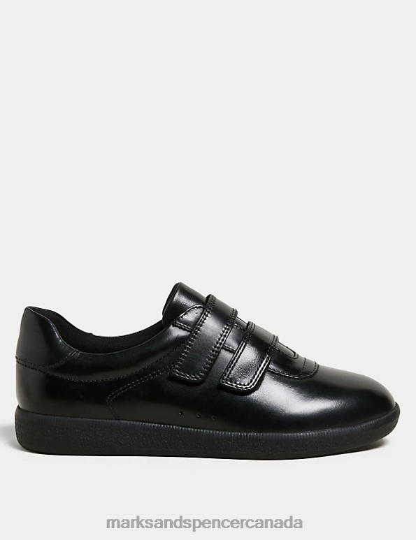 Marks and Spencer near me - Women Black Footwear Marks & Spencer Leather Riptape Shoes 20VTD1738