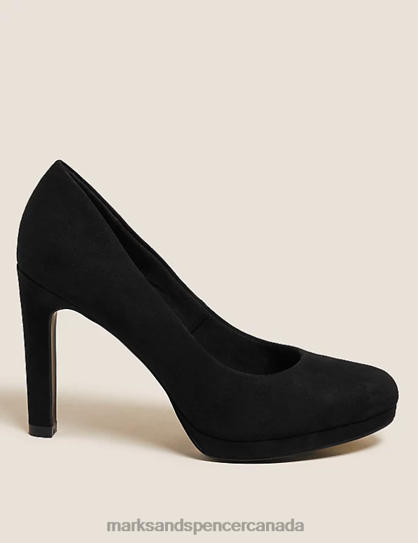 Women Black Footwear Marks & Spencer Platform Stiletto Heel Court Shoes 20VTD3104 - Marks and Spencer outlet