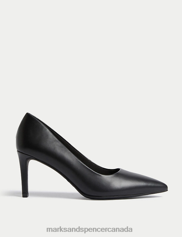 Women Black Footwear Marks & Spencer Stiletto Heel Pointed Court Shoes 20VTD1549 - Marks and Spencer outlet