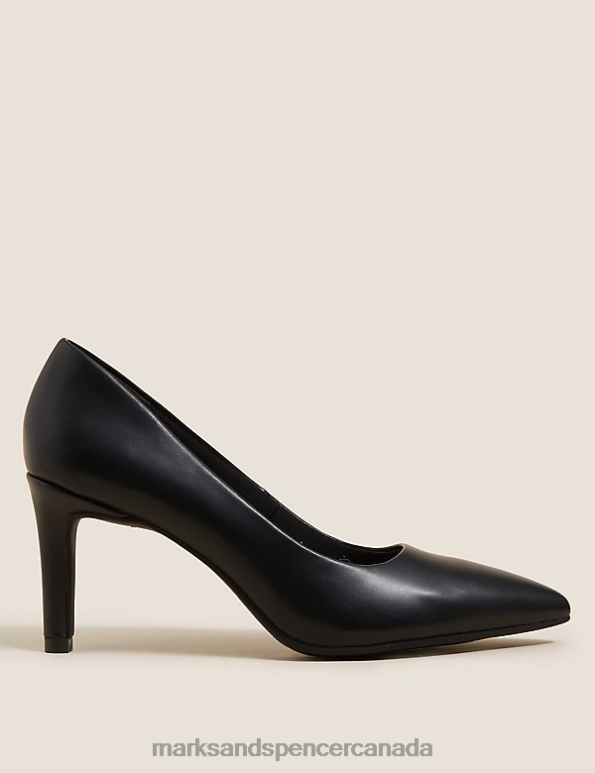 Women Black Footwear Marks & Spencer Stiletto Heel Pointed Court Shoes 20VTD696 - Marks and Spencer online